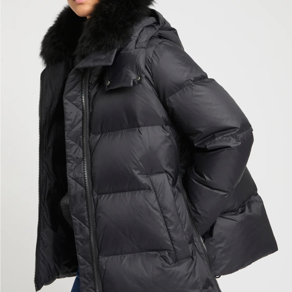 Yves Salomon Black Womens Puffer Jacket